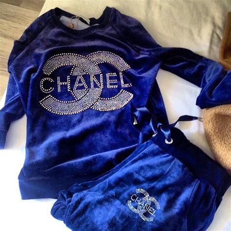 chanel velvet tracksuit